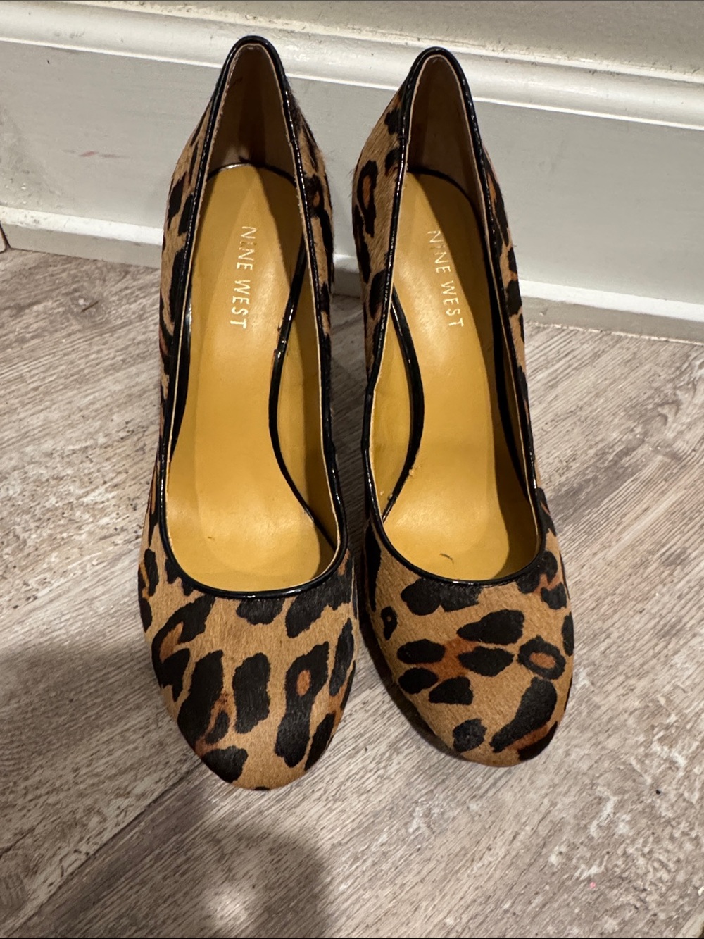Nine West Leopard-Print Pumps in Black and Brown